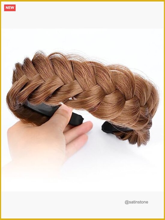Wide Messy Braided Headband with Teeth Synthetic Hair Headband for Women main image 6